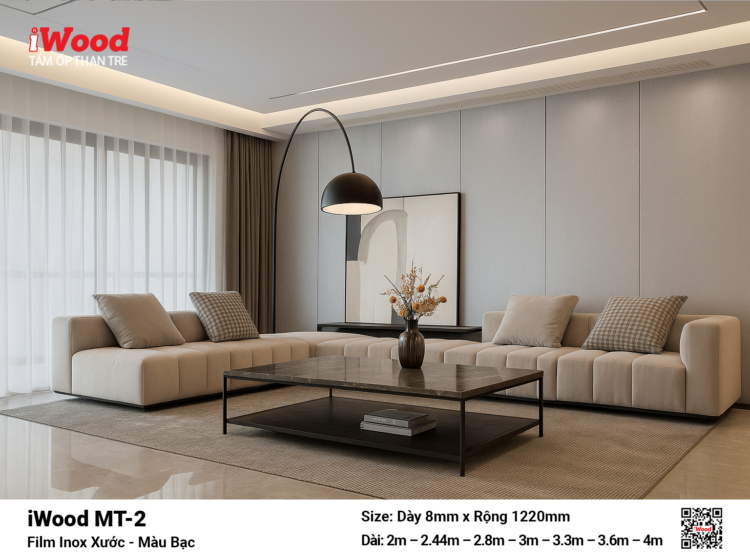 Tấm Than Tre Film Inox Xước