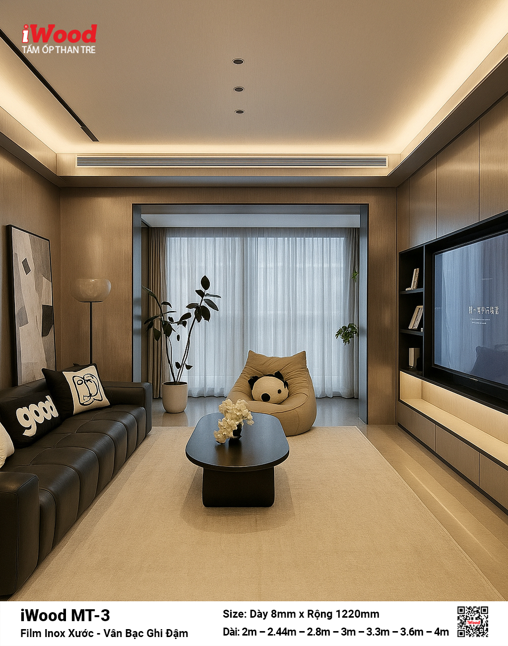 Tấm Than Tre Film Inox Xước