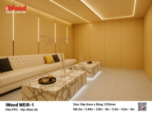 Tấm ốp than tre film vân ghim gỗ