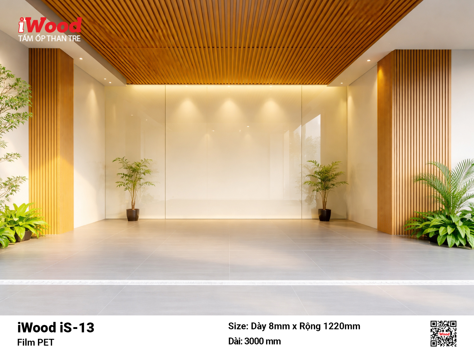 Tấm Ốp Than Tre iWood Film PET
