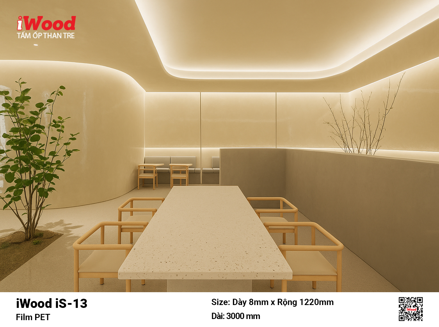 Tấm Ốp Than Tre iWood Film PET