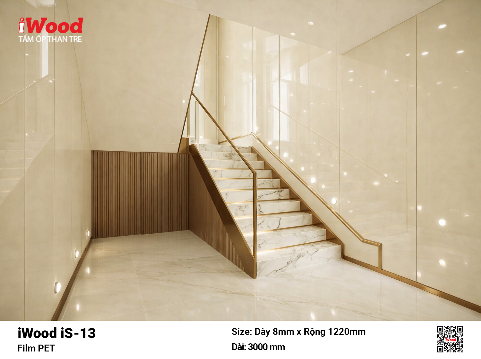 Tấm Ốp Than Tre iWood Film PET