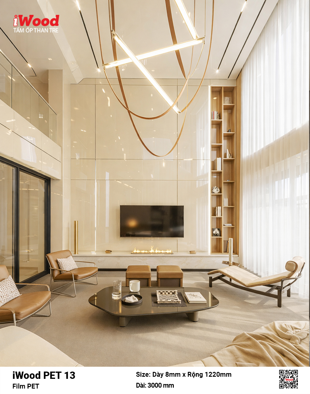 Tấm Ốp Than Tre iWood Film PET