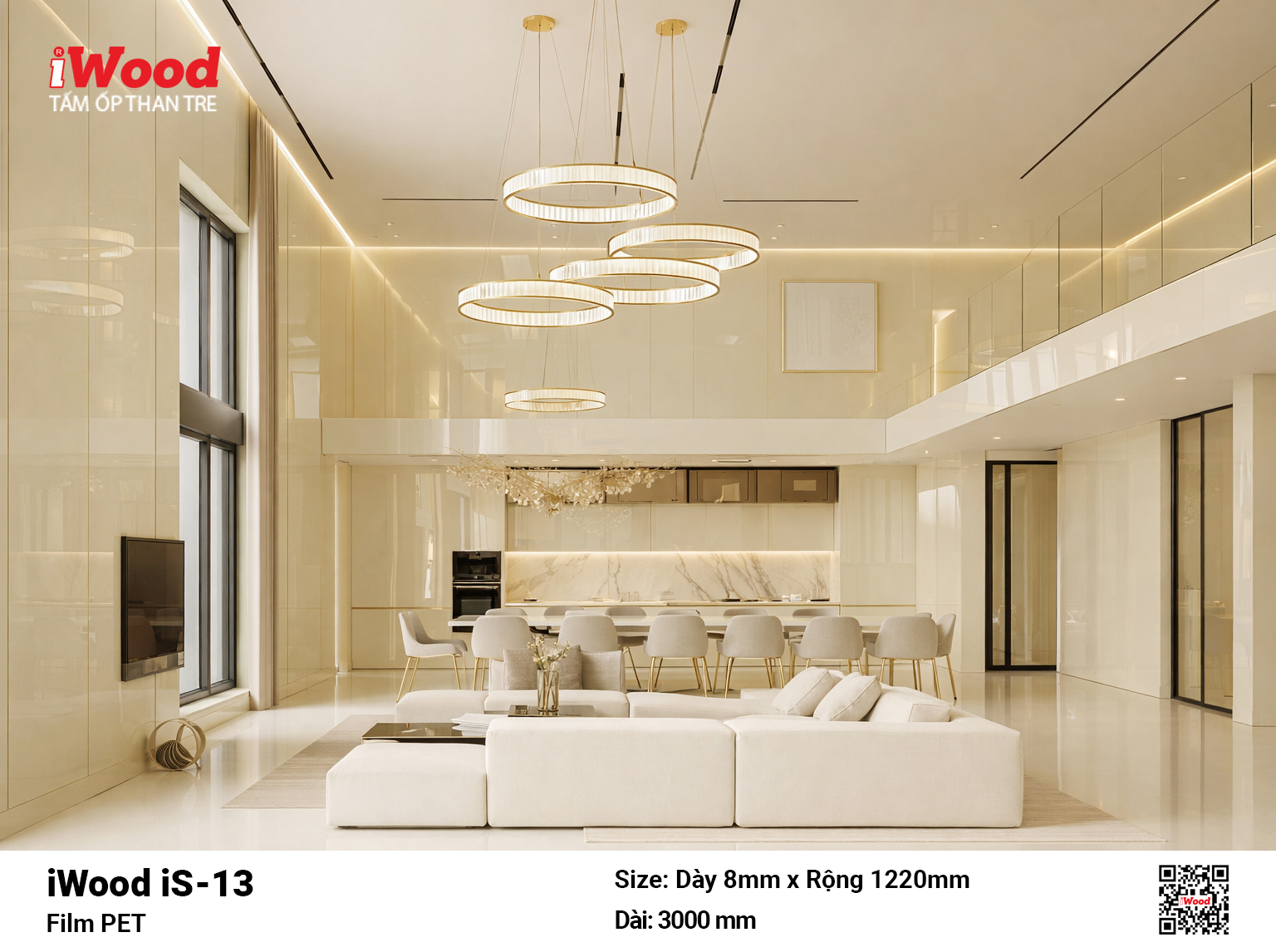 Tấm Ốp Than Tre iWood Film PET