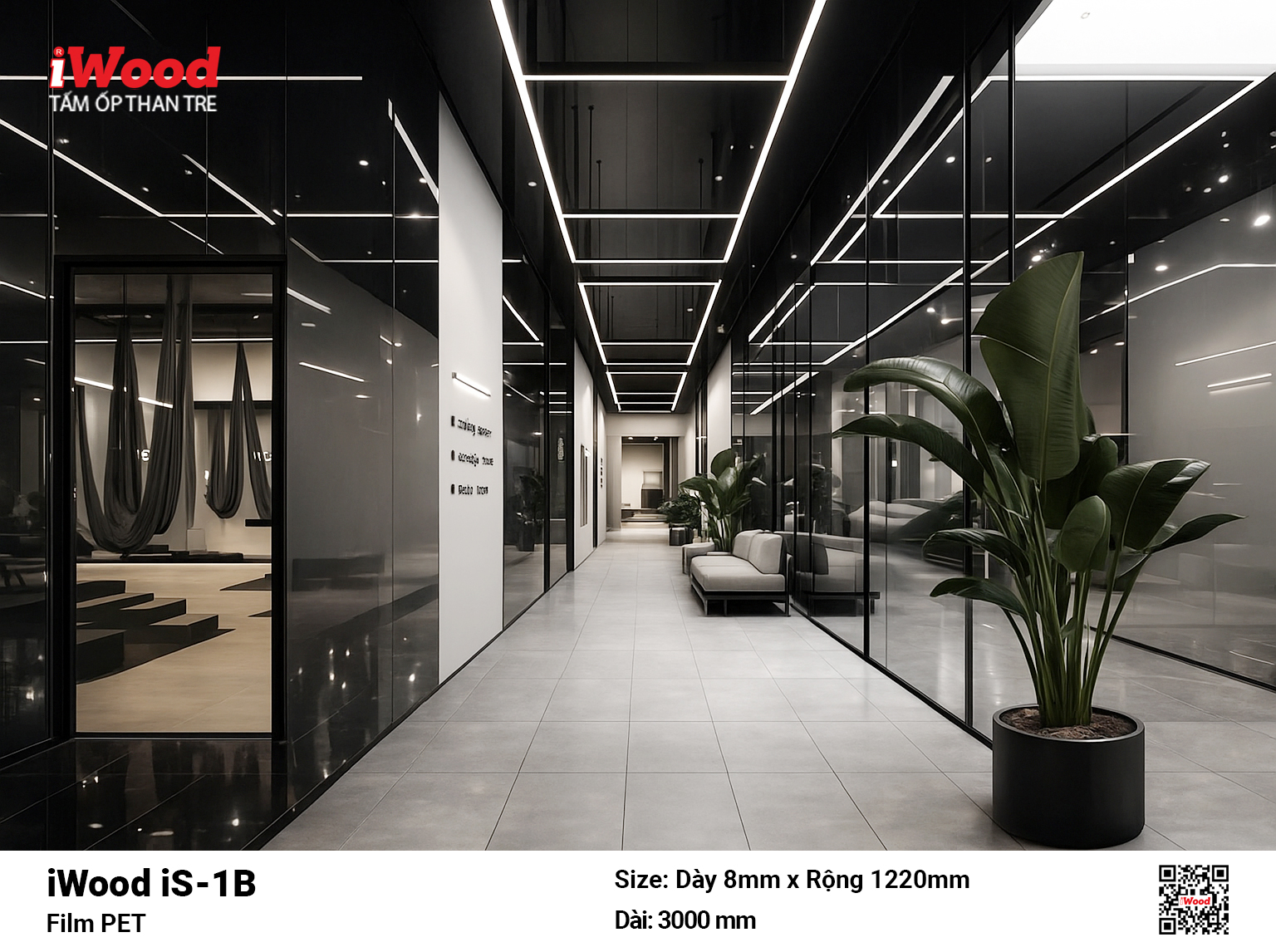 Tấm Ốp Than Tre iWood Film PET