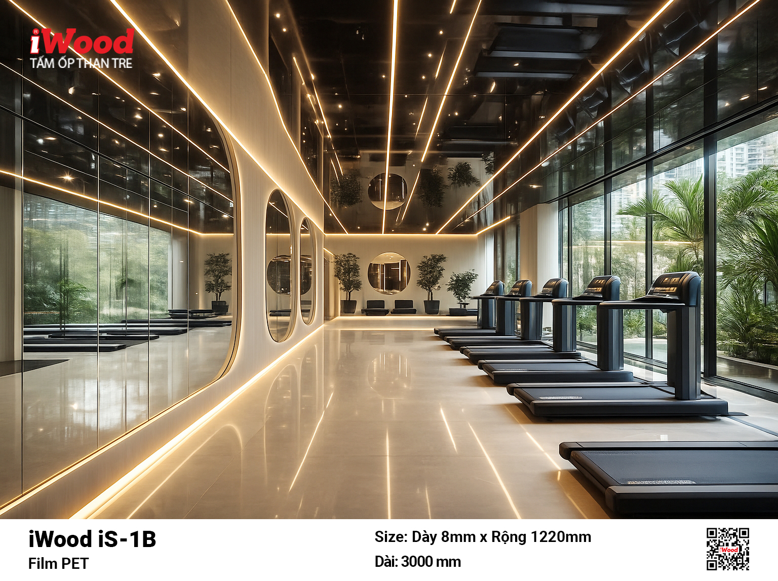 Tấm Ốp Than Tre iWood Film PET