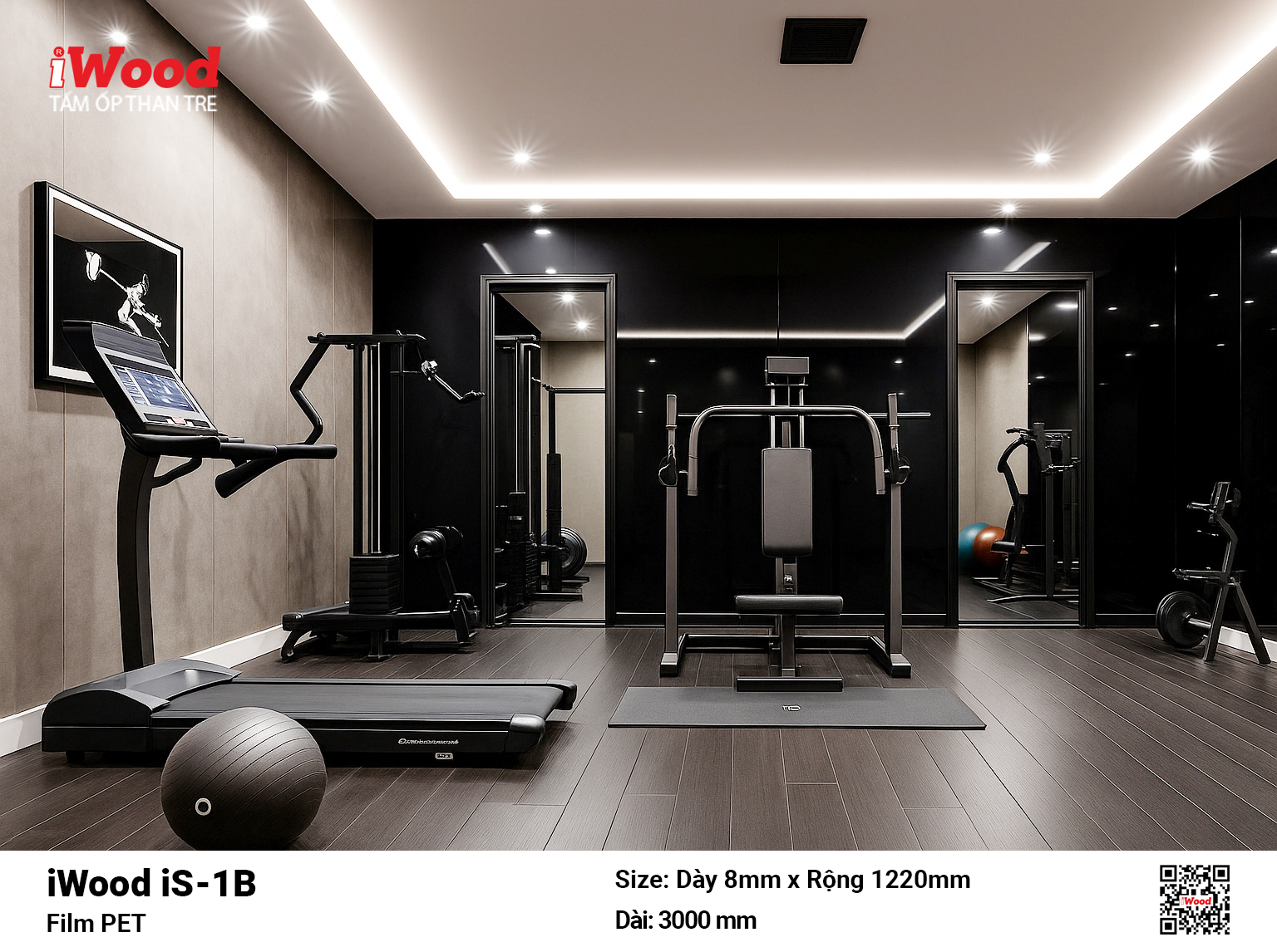 Tấm Ốp Than Tre iWood Film PET