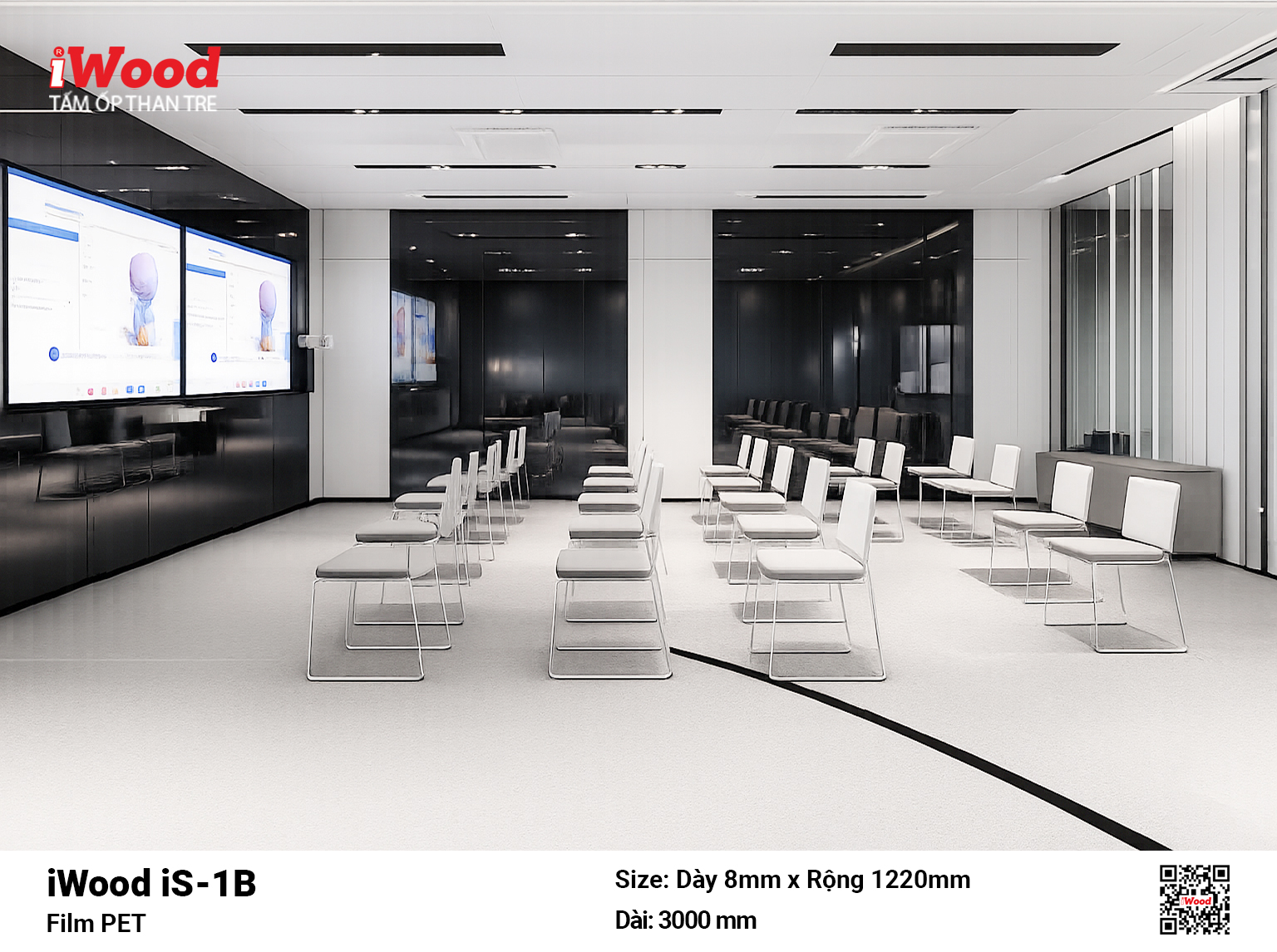 Tấm Ốp Than Tre iWood Film PET