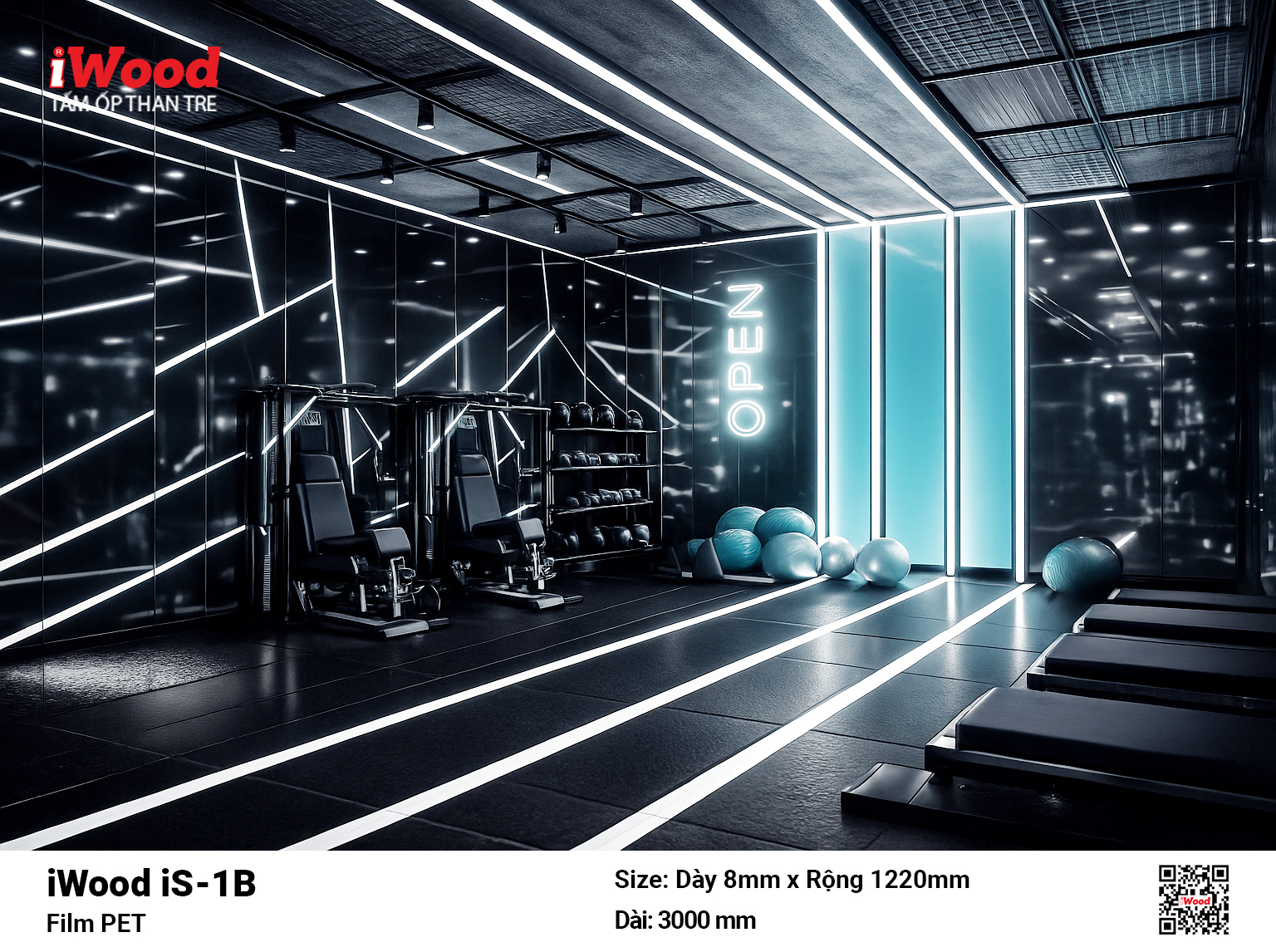 Tấm Ốp Than Tre iWood Film PET