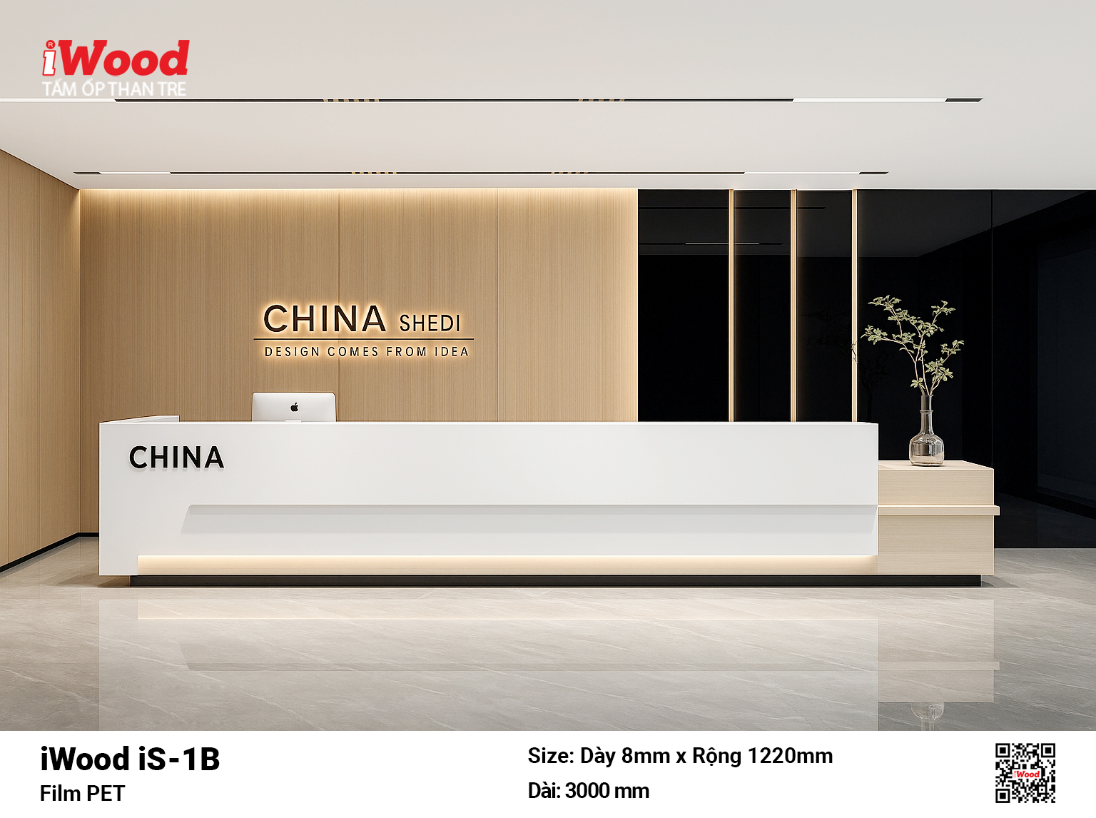 Tấm Ốp Than Tre iWood Film PET