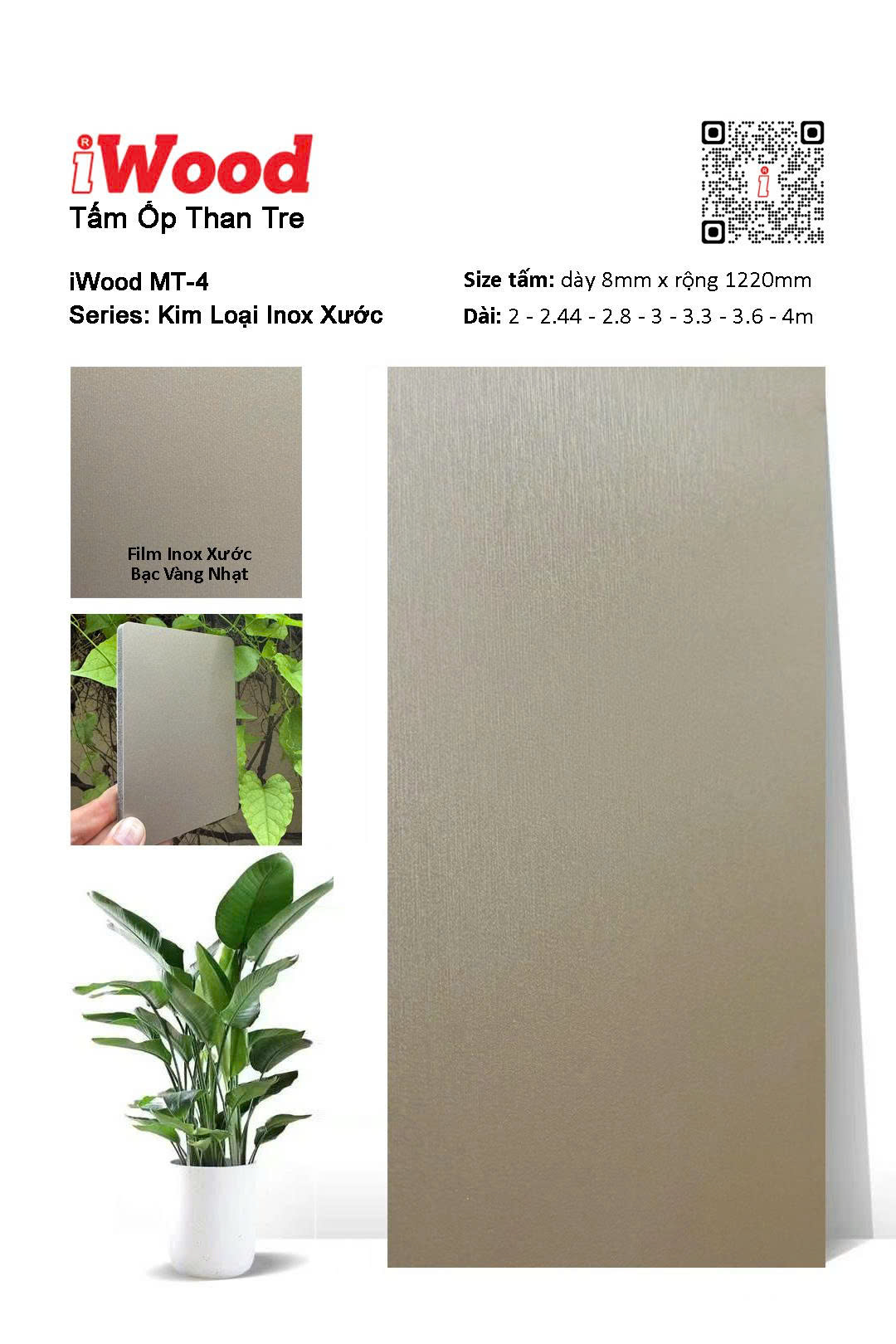 Tấm Than Tre Film Inox Xước