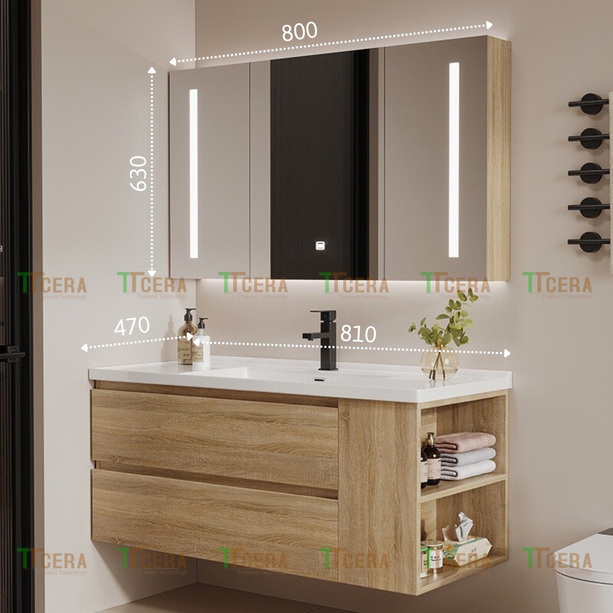 Tủ lavabo làm bằng ván nhựa PVC iWood chống nước 100%