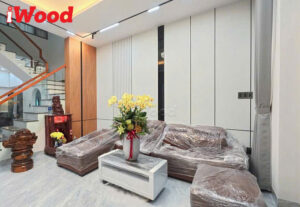 Tấm ốp than tre iWood ốp phòng khách