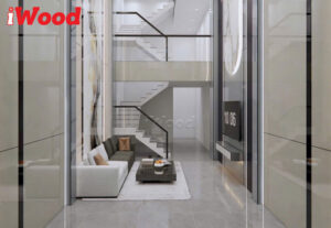Tấm ốp than tre iWood ốp phòng khách