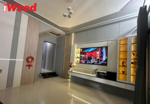 Tấm ốp than tre iWood ốp phòng khách