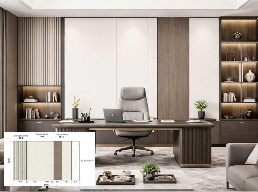 Tấm ốp phẳng iWood W40 chống cháy lan