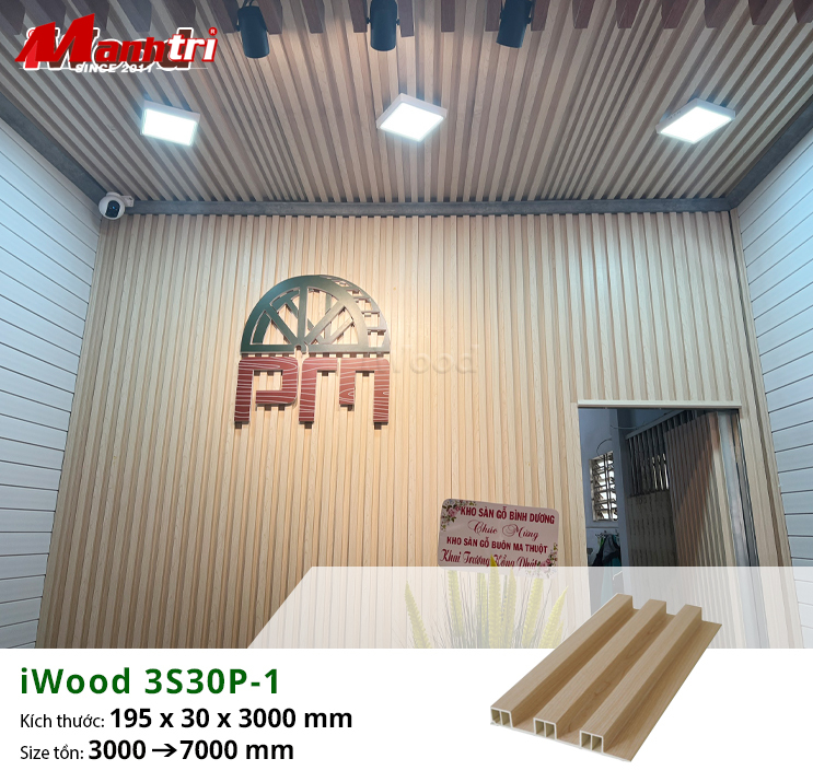 Tấm ốp iWood lam sóng 5S20 ốp vách bếp nội thất đẹp 2026