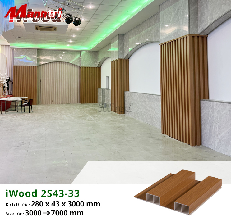 Mẫu tấm ốp lam sóng iWood 3S30P trang trí phòng bếp đẹp