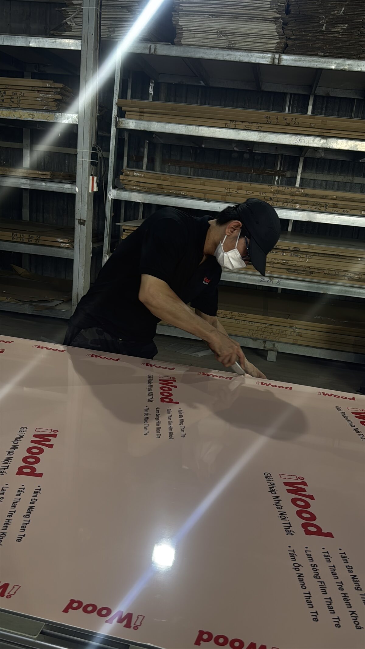Máy dán film tấm ốp iWood