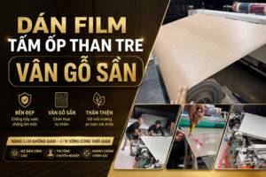 Dán film tấm ốp than tre iWood