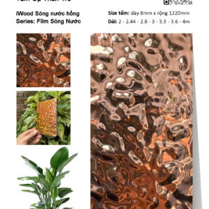 Tấm ốp than tre vân sóng nước vàng
