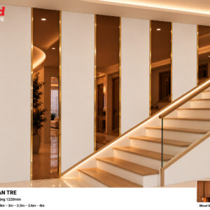 Tấm ốp than tre Film tráng gương hồng trà iWood GHT