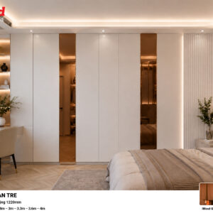 Tấm ốp than tre Film tráng gương hồng trà iWood GHT