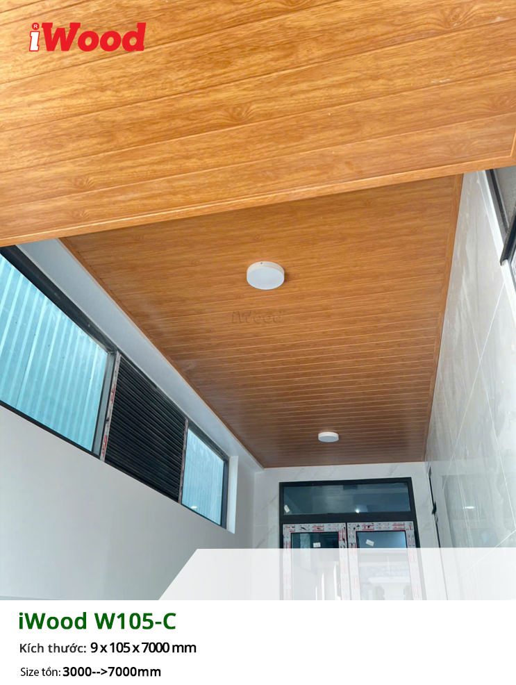 Công trình tấm ốp nhựa SPC W105-C cho trần